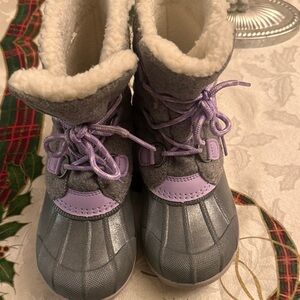 Wonder Nation Gray and Lavender Kids Boots